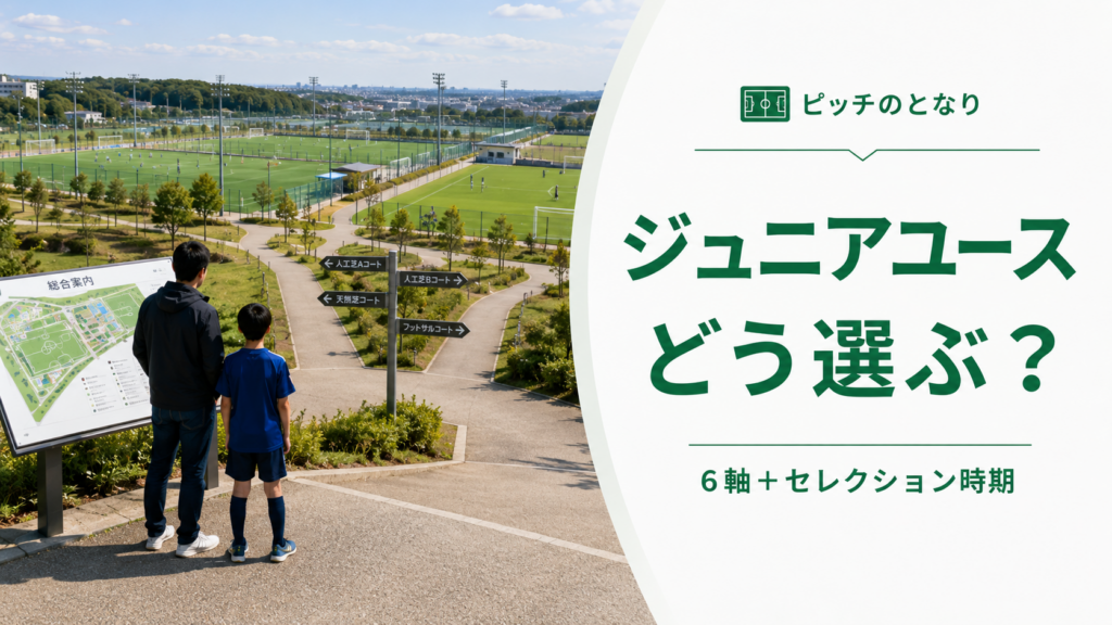 サッカーのジュニアユース進路を複数の練習環境から比較する親子のアイキャッチ画像