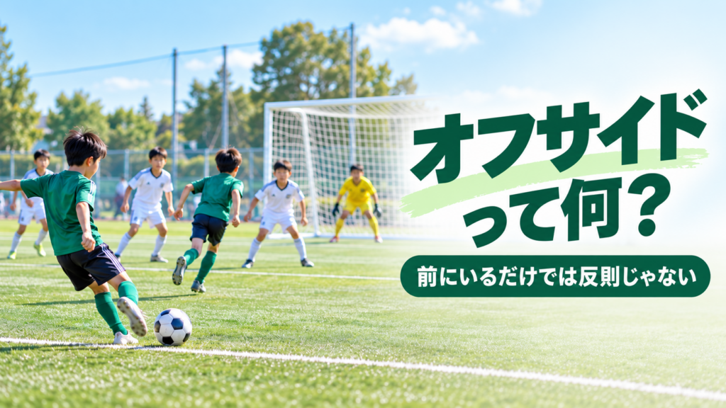 少年サッカーのゴール前で攻撃選手と守備ラインの位置関係を見守る保護者のアイキャッチ画像