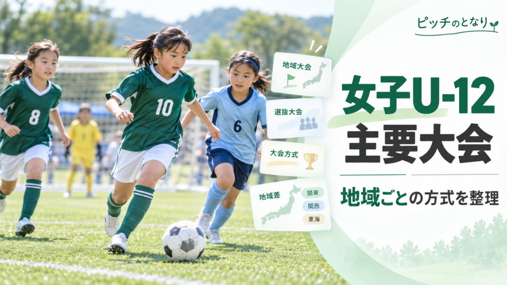 女子U-12の主要大会・選抜大会をイメージした少年サッカーU-12大会のアイキャッチ画像