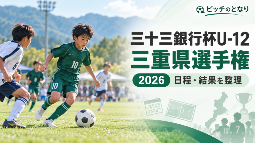 三十三銀行杯U-12三重県選手権をイメージした少年サッカーU-12大会のアイキャッチ画像