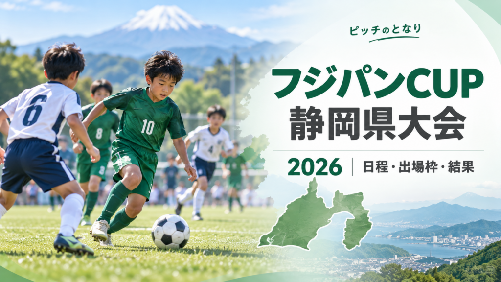 フジパンCUP静岡県大会をイメージした少年サッカーU-12大会のアイキャッチ画像