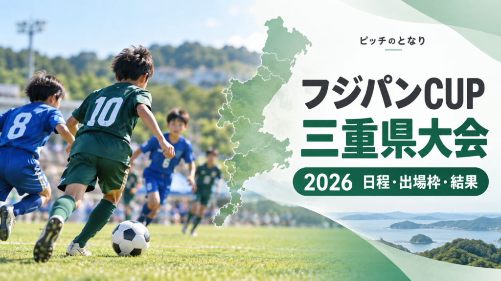 フジパンCUP三重県大会をイメージした少年サッカーU-12大会のアイキャッチ画像