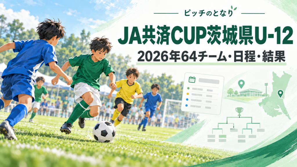 JA共済CUP茨城県U-12をイメージした少年サッカーU-12大会のアイキャッチ画像