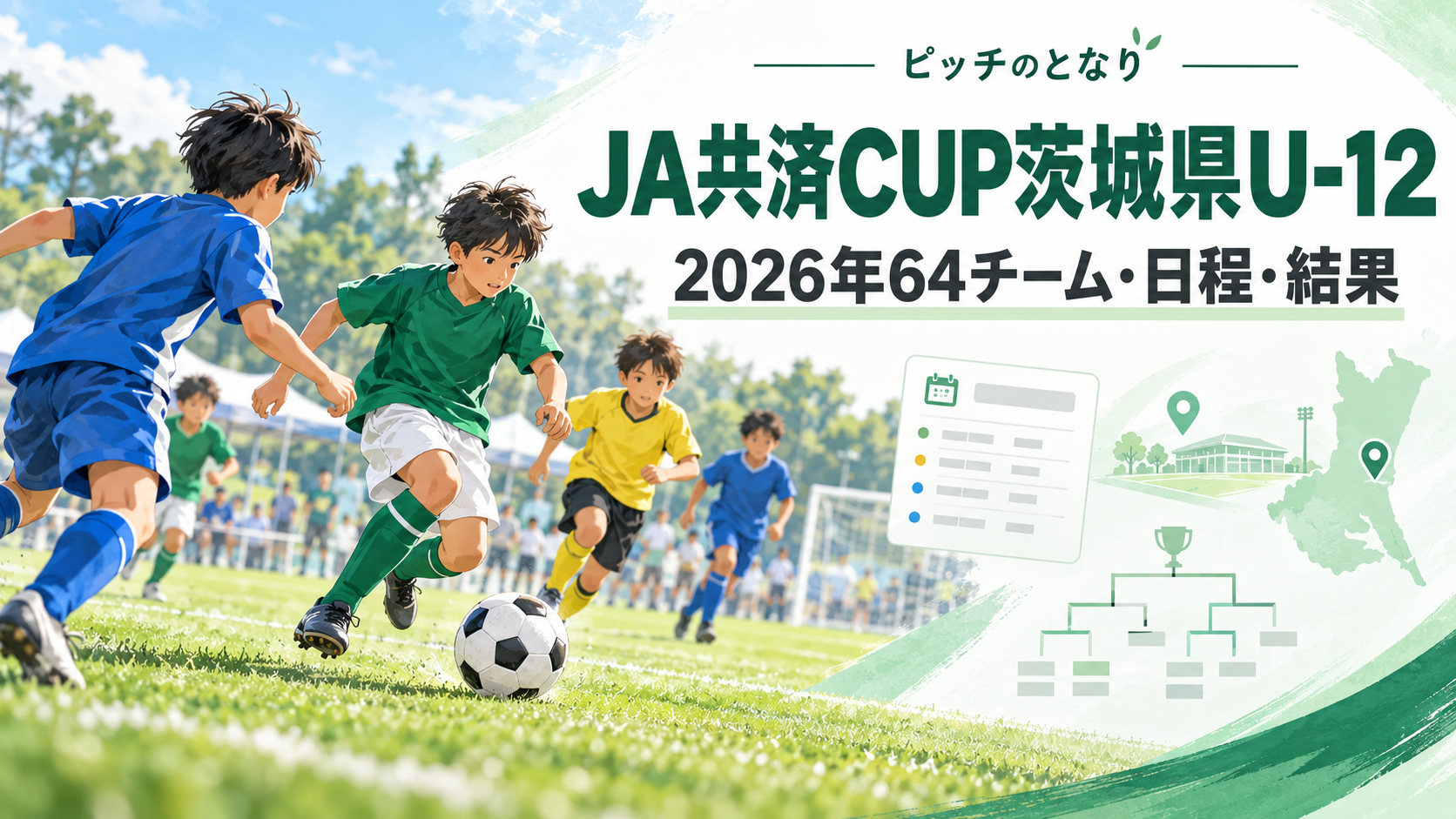 JA共済CUP茨城県U-12をイメージした少年サッカーU-12大会のアイキャッチ画像
