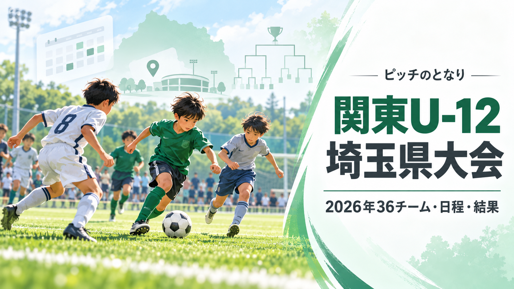 関東U-12埼玉県大会をイメージした少年サッカーU-12大会のアイキャッチ画像