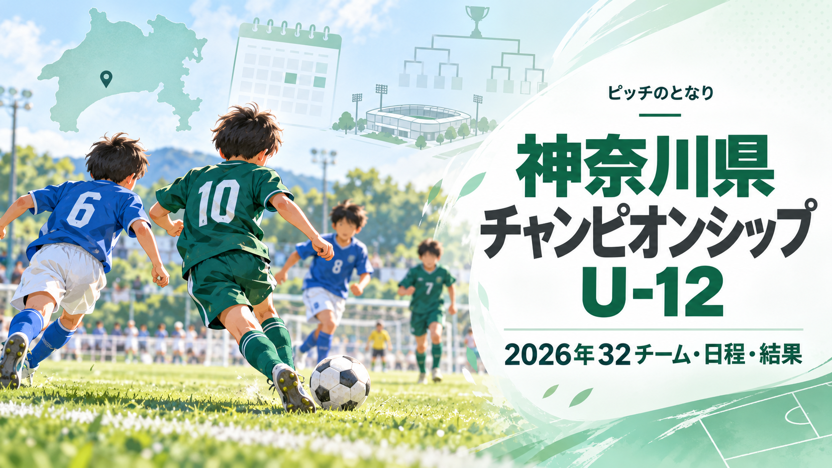 神奈川県チャンピオンシップU-12をイメージした少年サッカーU-12大会のアイキャッチ画像