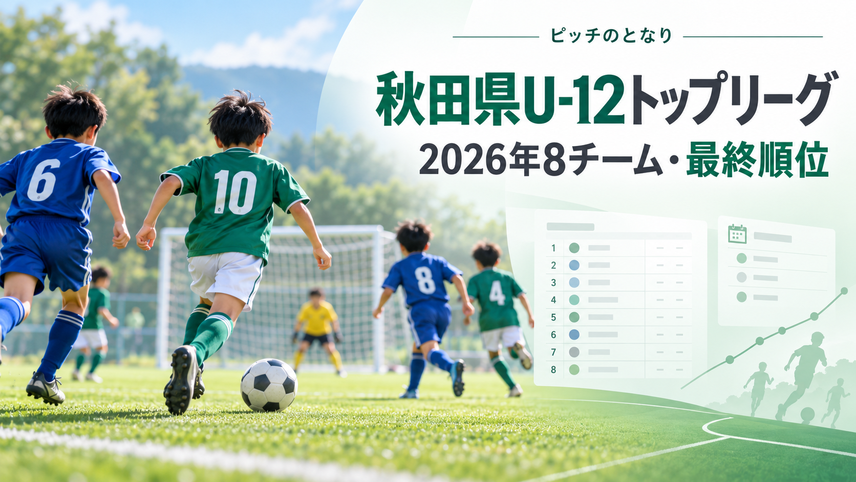 秋田県U-12トップリーグをイメージした少年サッカーU-12大会のアイキャッチ画像