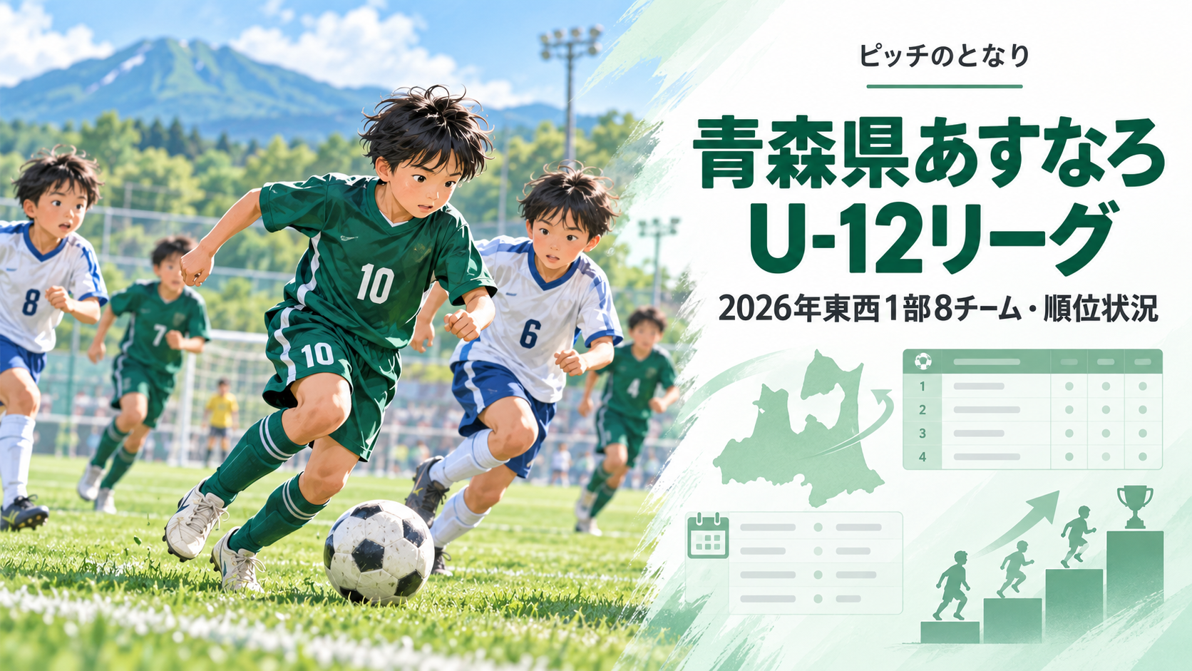 青森県あすなろU-12リーグをイメージした少年サッカーU-12大会のアイキャッチ画像