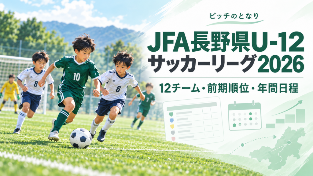 JFA長野県U-12サッカーリーグ2026をイメージした少年サッカーU-12大会のアイキャッチ画像