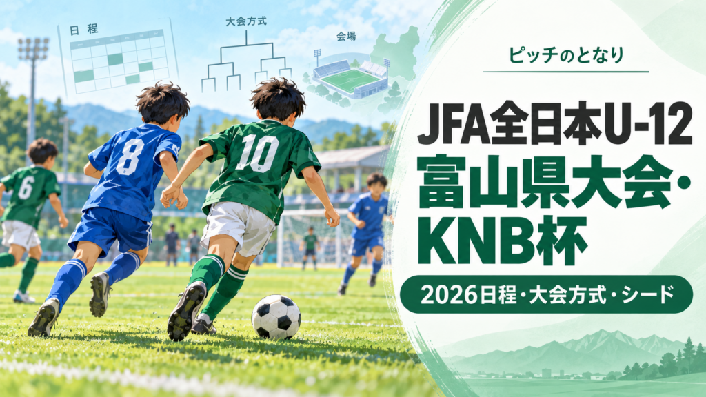 JFA全日本U-12富山県大会・KNB杯をイメージした少年サッカーU-12大会のアイキャッチ画像