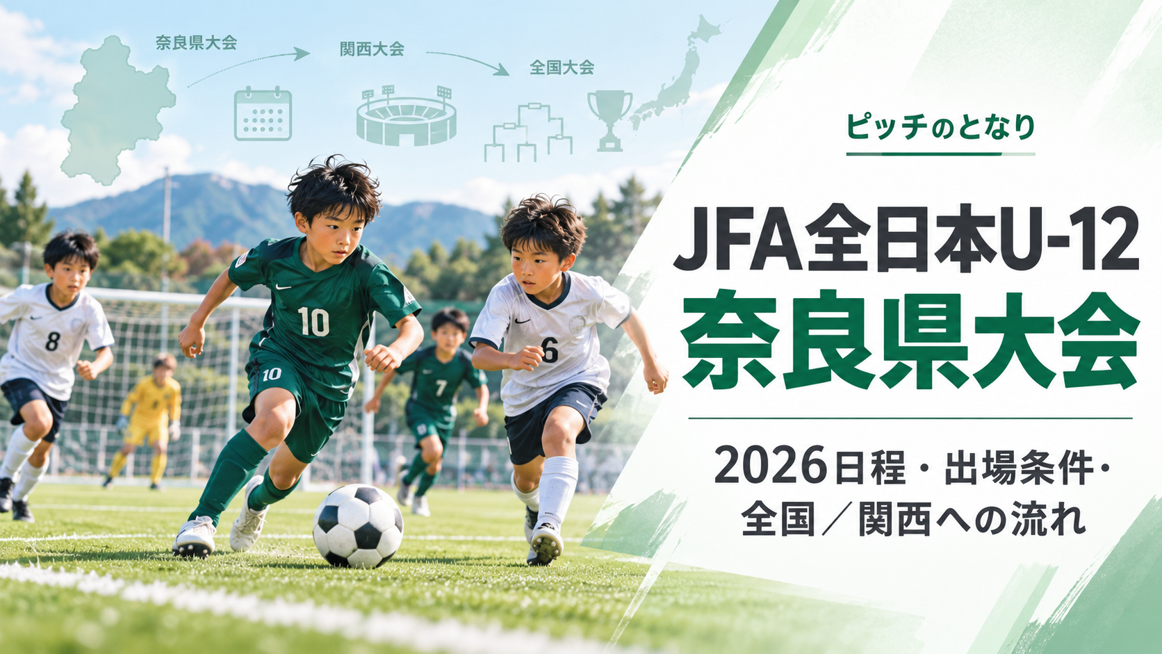 JFA全日本U-12奈良県大会をイメージした少年サッカーU-12大会のアイキャッチ画像
