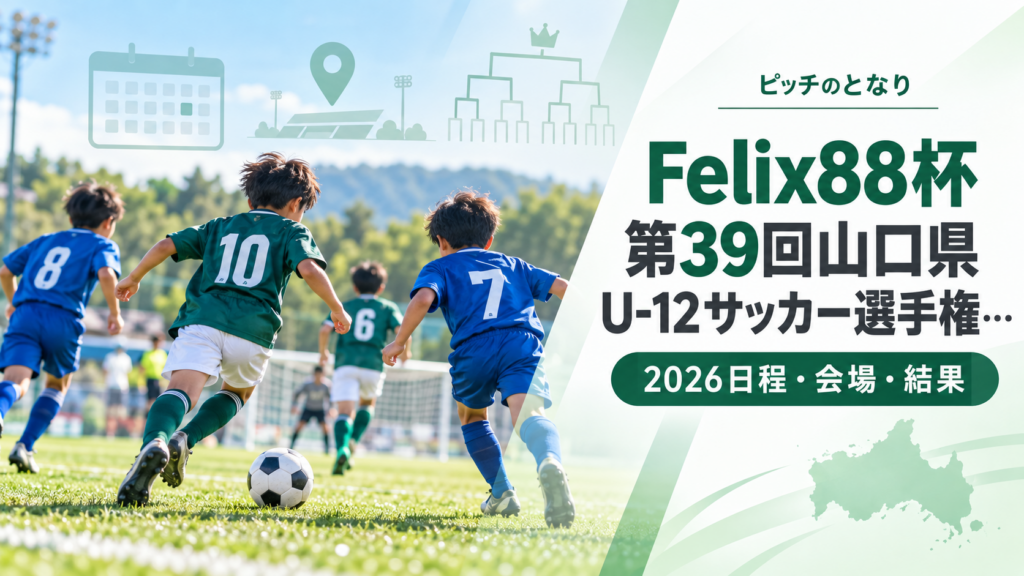 Felix88杯 第39回山口県U-12サッカー選手権をイメージした少年サッカーU-12大会のアイキャッチ画像