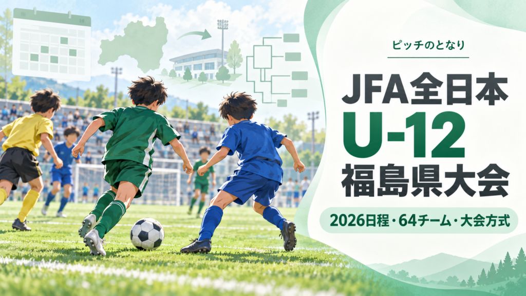 JFA全日本U-12福島県大会をイメージした少年サッカーU-12大会のアイキャッチ画像